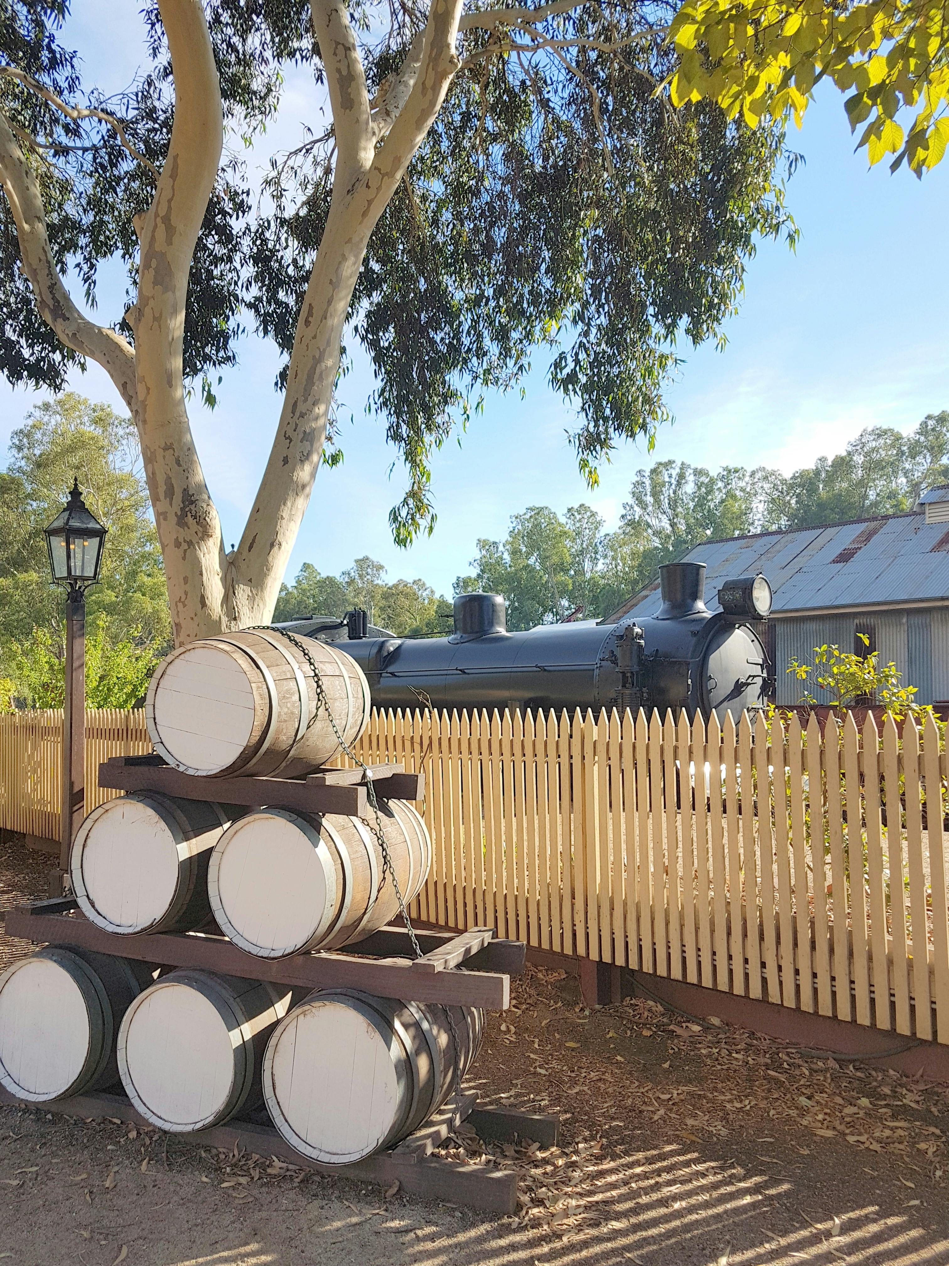 Free stock photo of barrels, fences, steam train