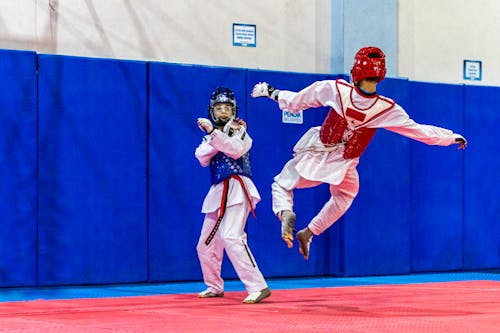 Foto stok gratis perkelahian, taekwondo, tendangan