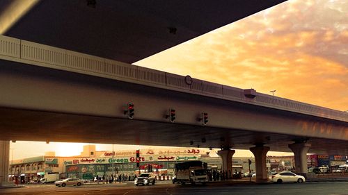 Free stock photo of beautiful sunset, cars, roads Stock Photo