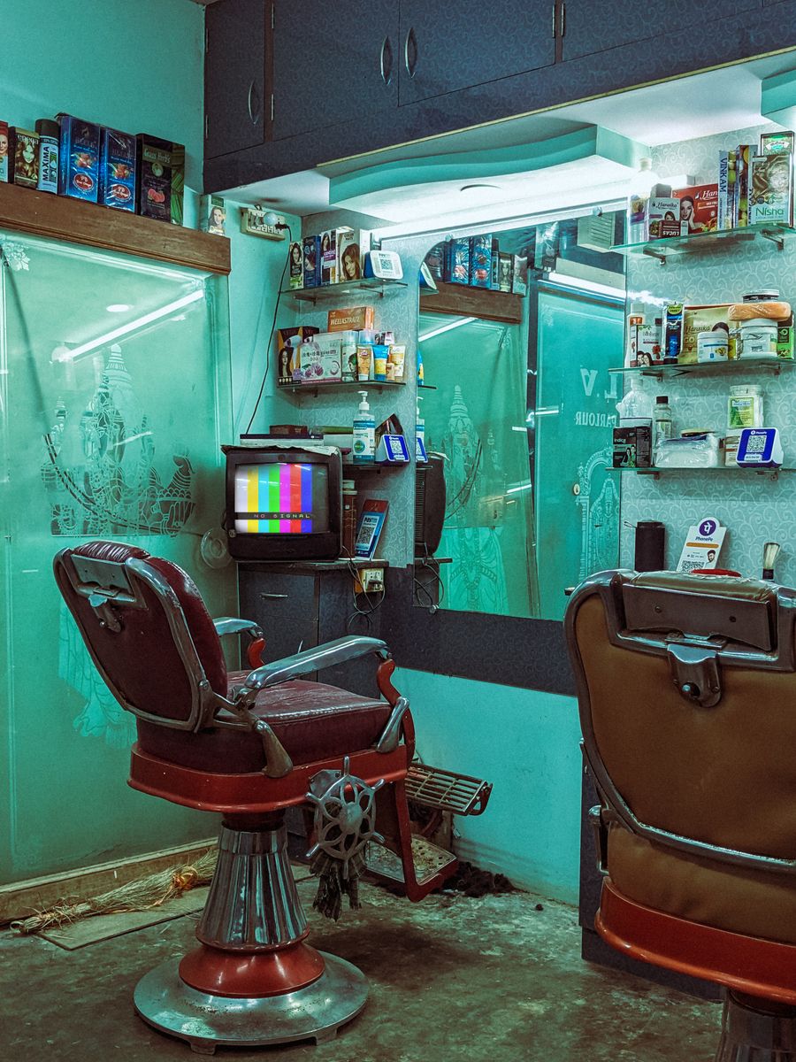 Vintage barbershop interior