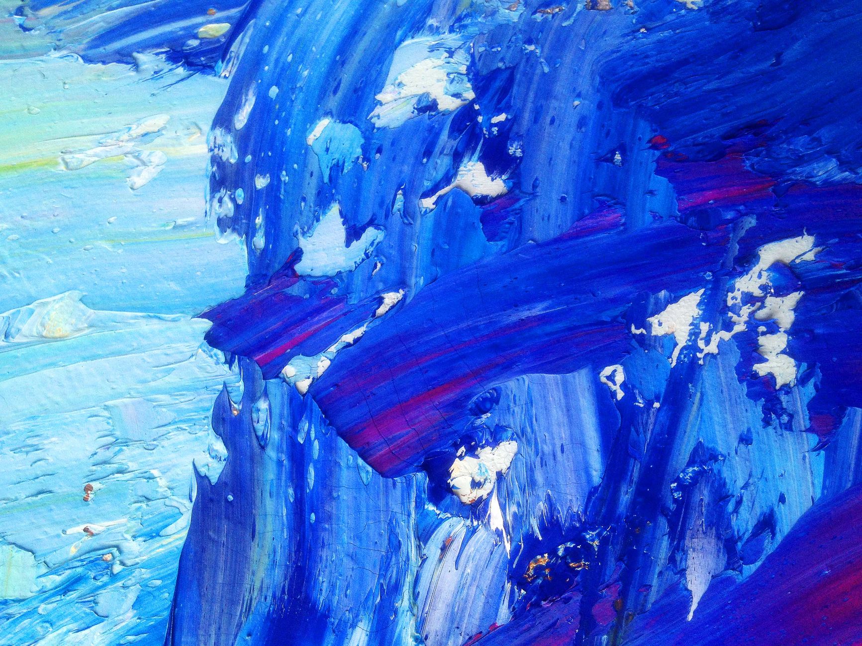 Dynamic blue abstract oil painting with texture and depth, perfect for creative designs.