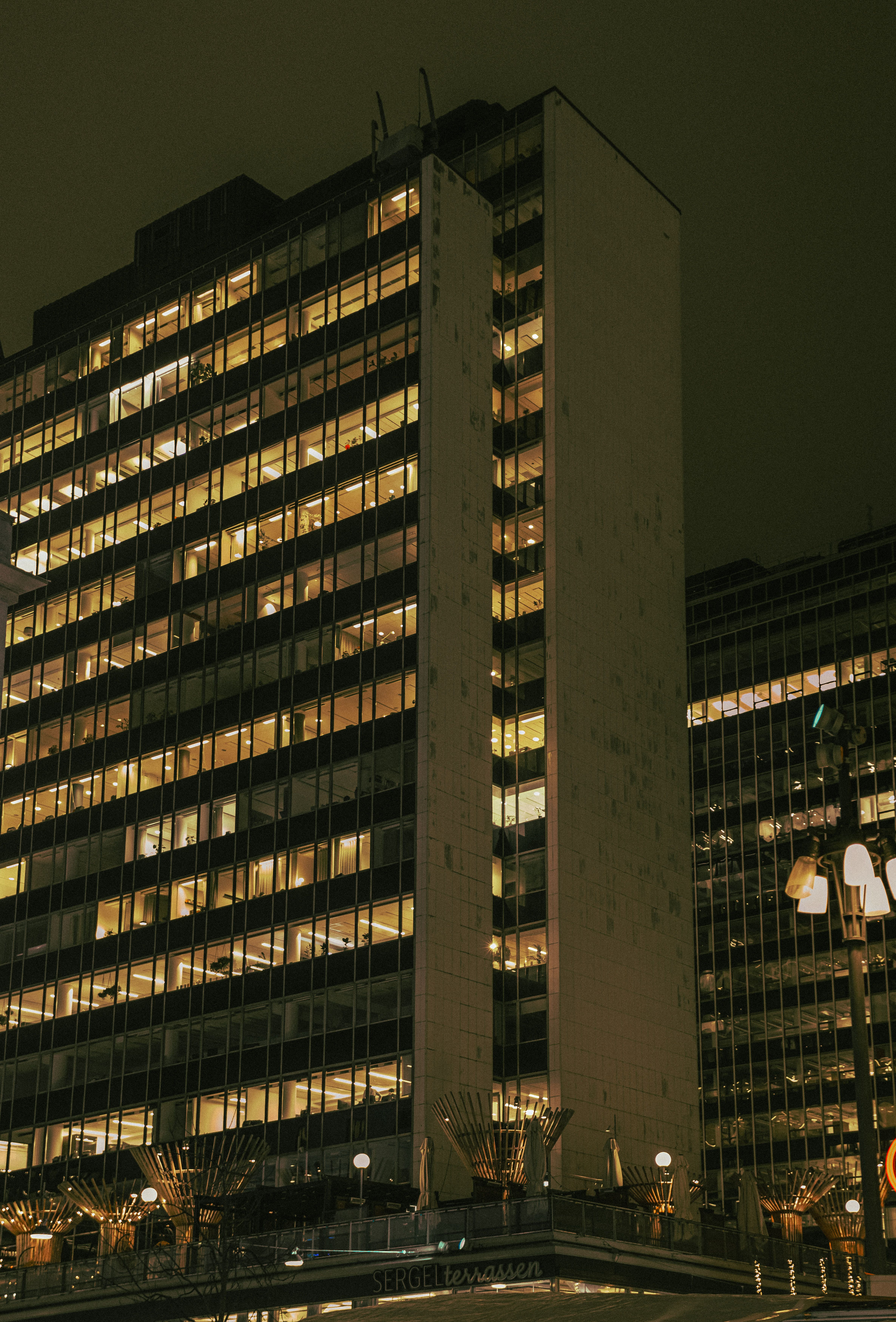 Overcast over Buildings at Night · Free Stock Photo