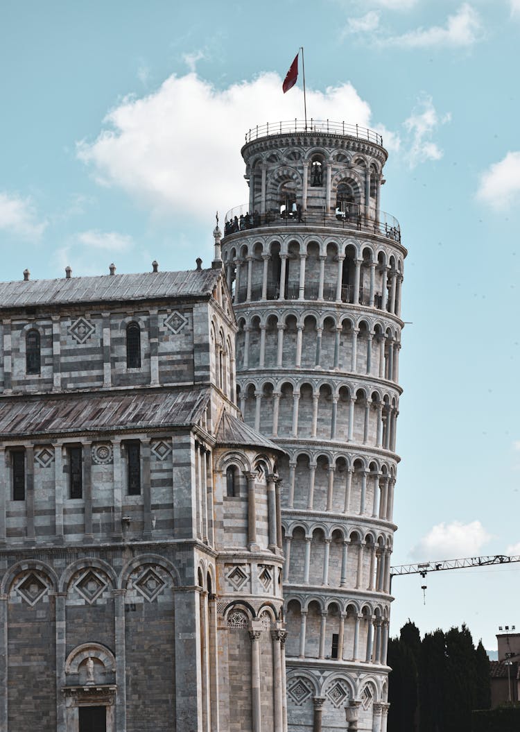 The Famous Leaning Tower Of Pisa In Italy