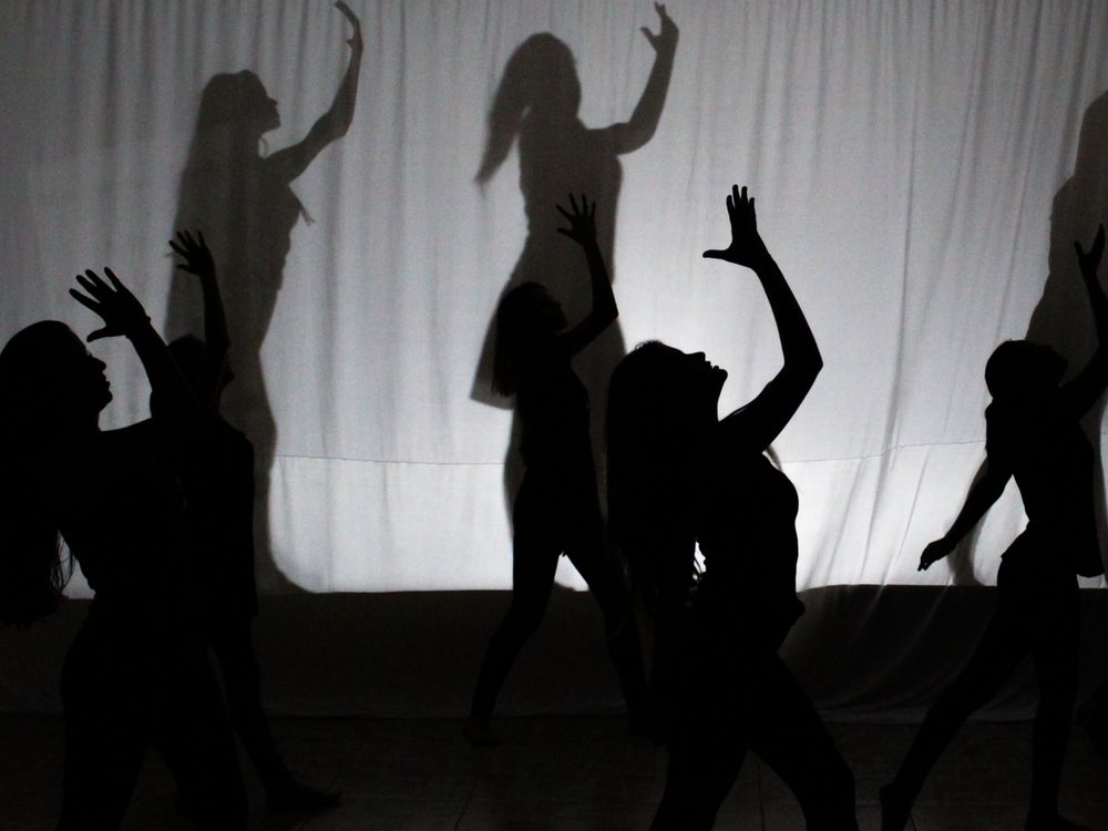 Random Dancer Shadows Dancers Shadows on White Fabric · Free Stock Photo