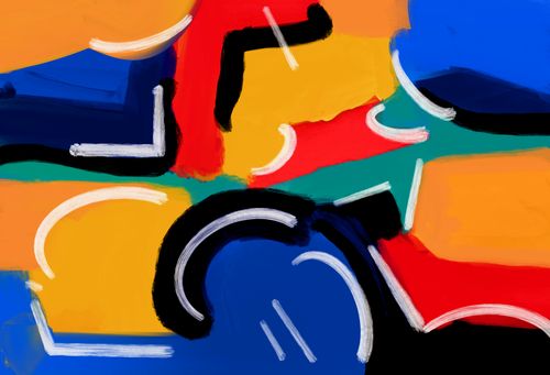 Abstract painting with bold shapes — photo by Steve A Johnson on Pexels