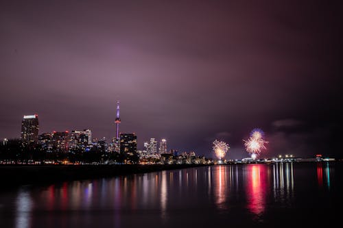 Fireworks over Toronto on New Year Eve