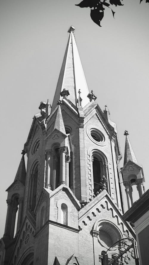 Church Tower in Black and White