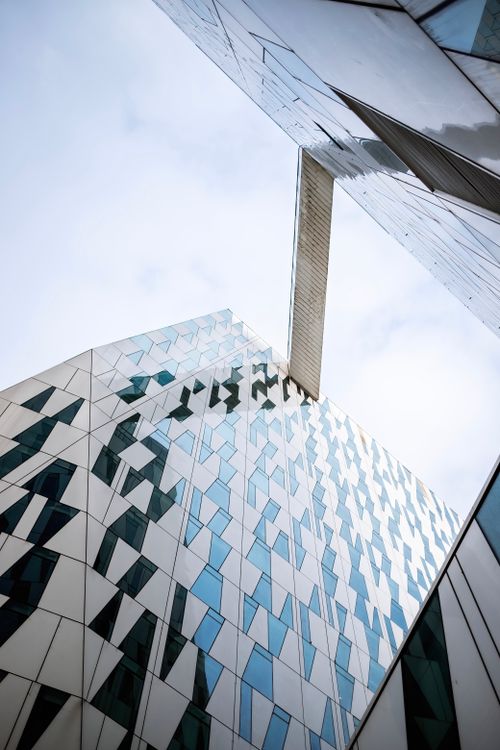 Free A striking view of contemporary architecture with geometric patterns in Copenhagen. Stock Photo