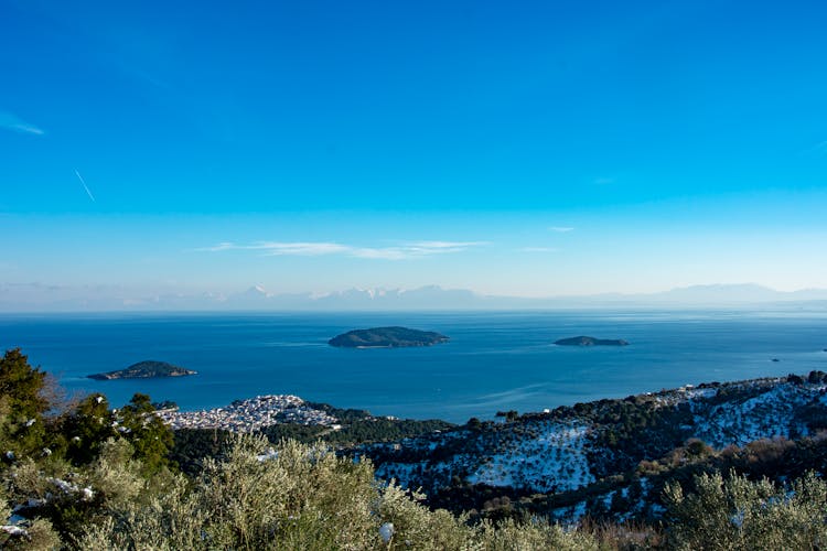 Aerial View Of The Sea From The Side Of The Coast 