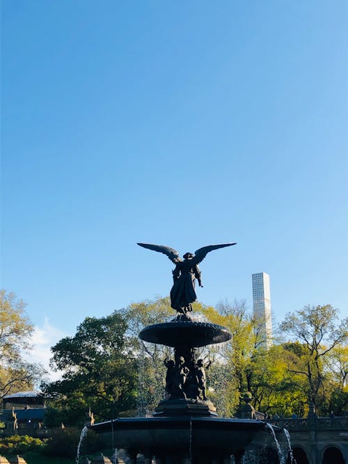 Fotos de stock gratuitas de angel de las aguas, Central park, estatua
