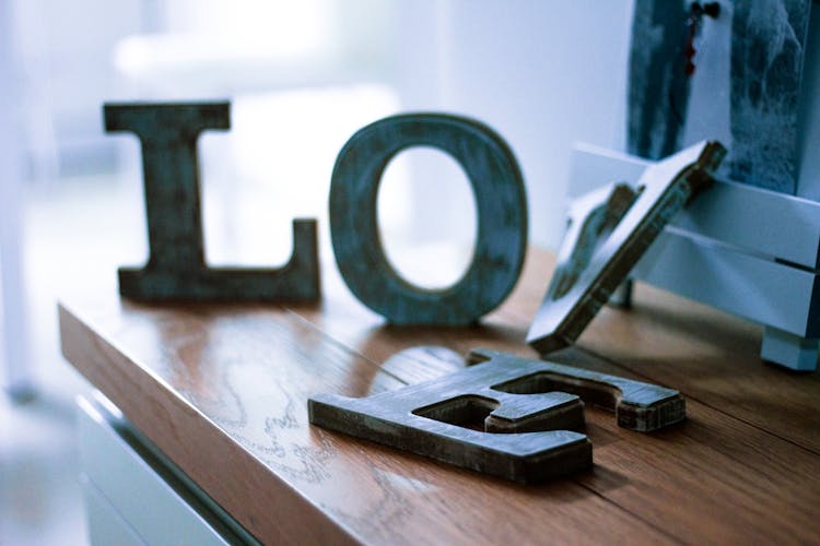 Love Free Standing Letters On Top Of Cabinet