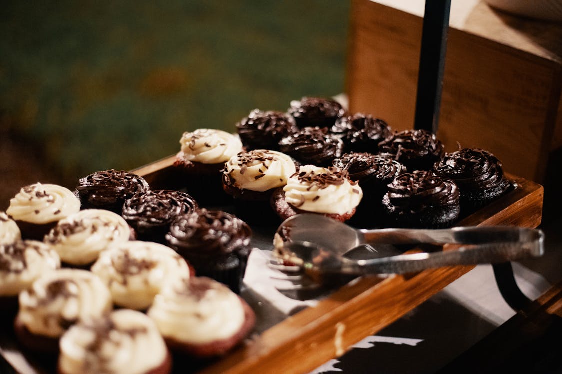 Free Chocolate Cupcakes on Tray Stock Photo