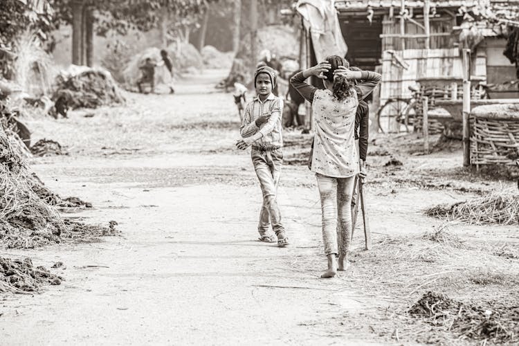 Children On A Country Road