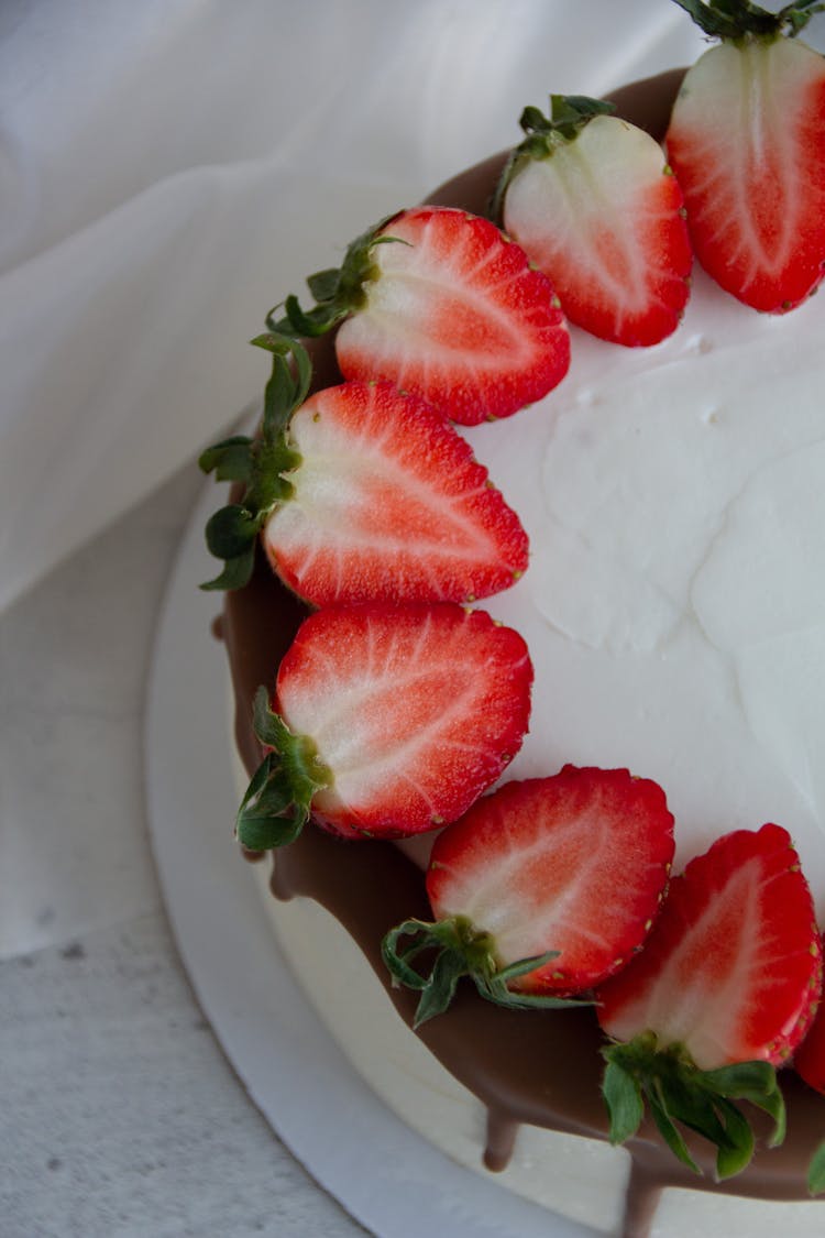 Strawberries On Cake