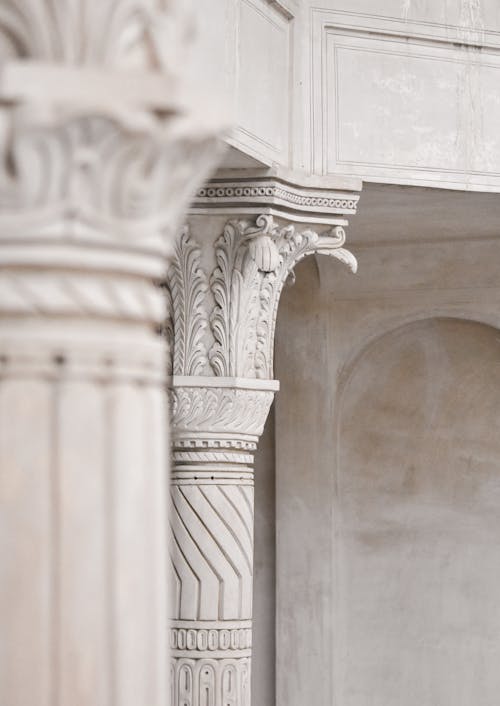 Stone Column in Old Historic Building