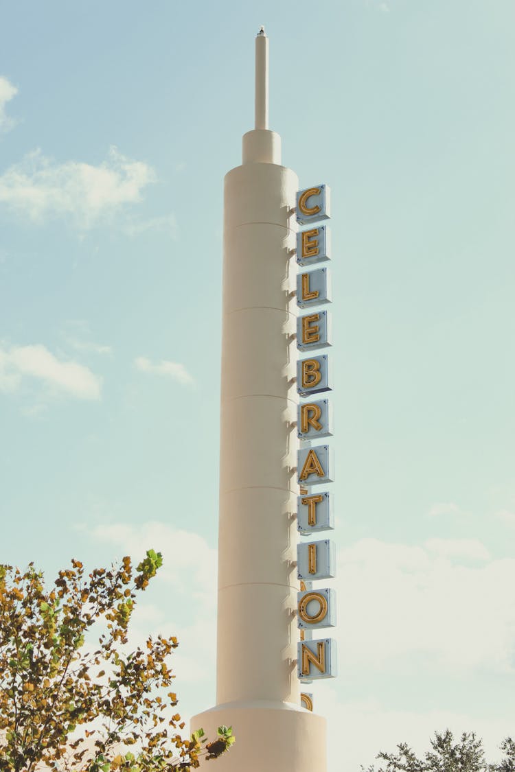 Tower Building On Blue Sky Background