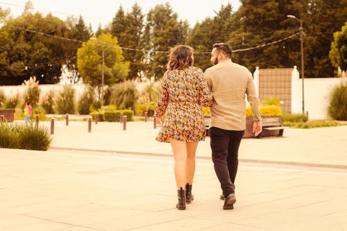 Free Couple Walking at Park Stock Photo