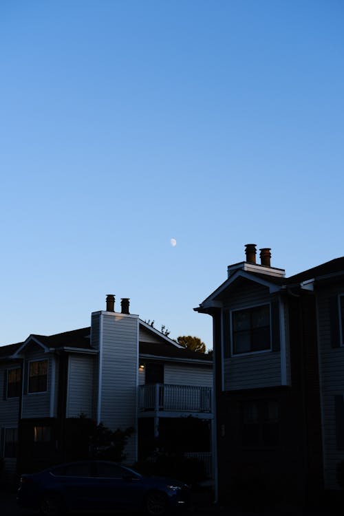 Clear Sky over Houses