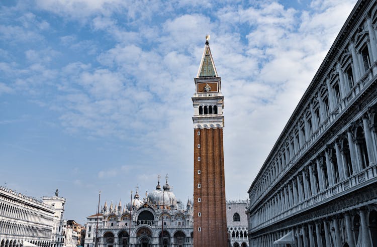 Bell Tower Of St Marks Basilica In Venice