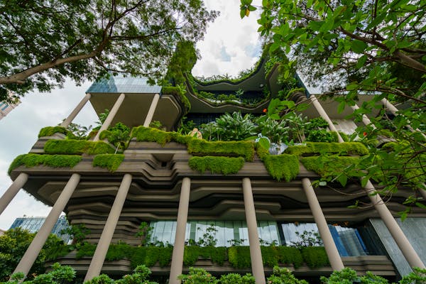 Green sustainable architecture building