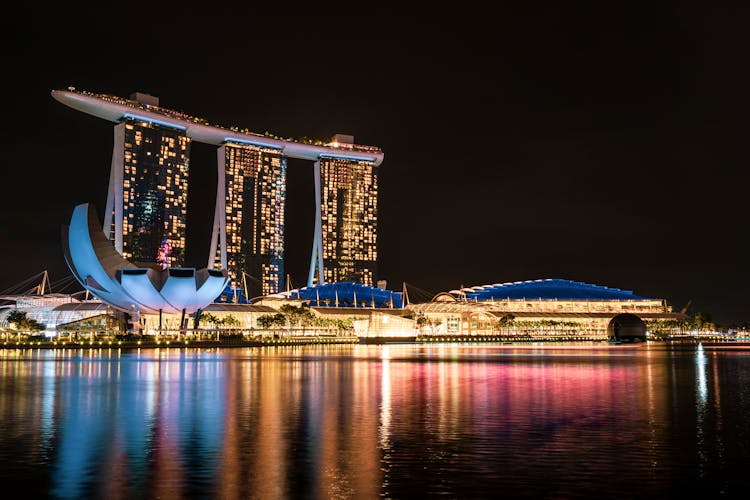 Lights On Buildings At Night