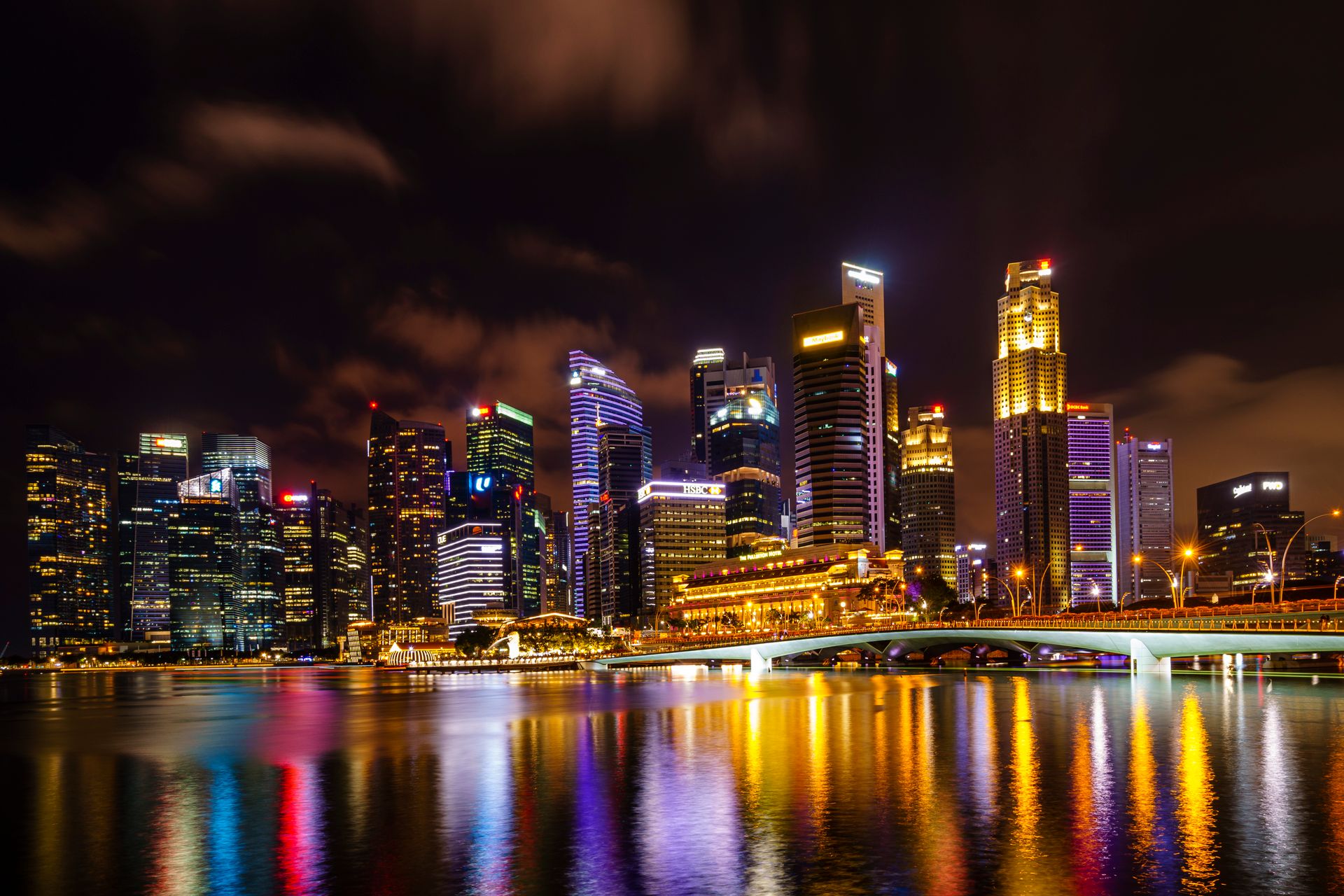 Singapore financial district, commercial center, telecommunications company