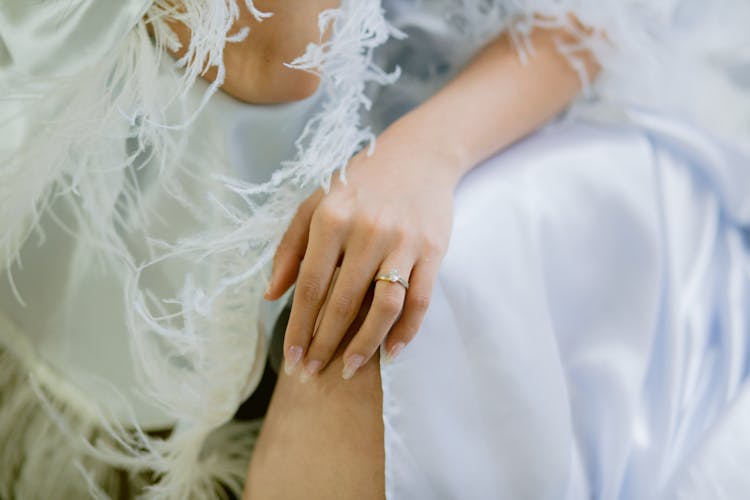 Bride With Engagement Ring On Finger