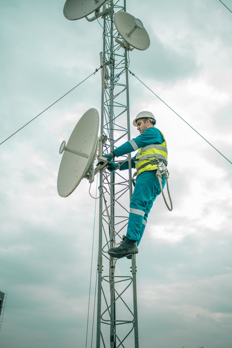 Man Installing Satellites