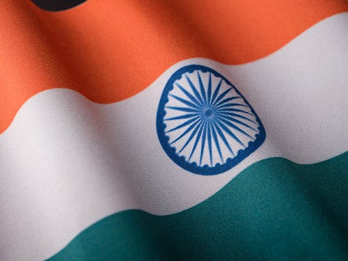 A Close-Up Shot of the Flag of India