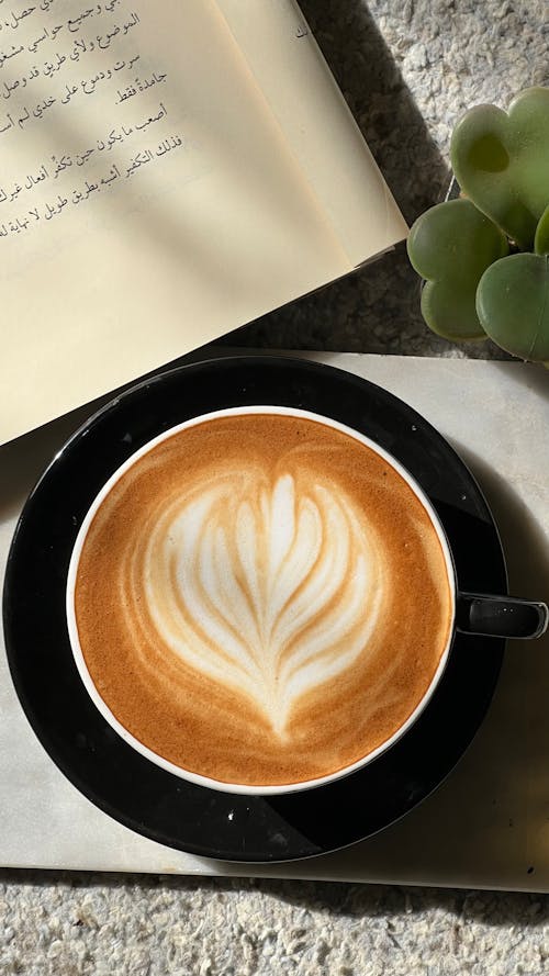 Free Close-Up of a Cup of Latte  Stock Photo