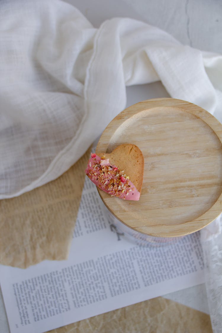 Close-up Of A Cookie On A Jar 