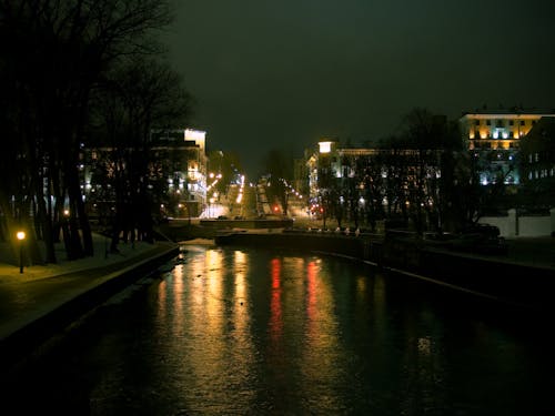 Free stock photo of city, night, winter Stock Photo