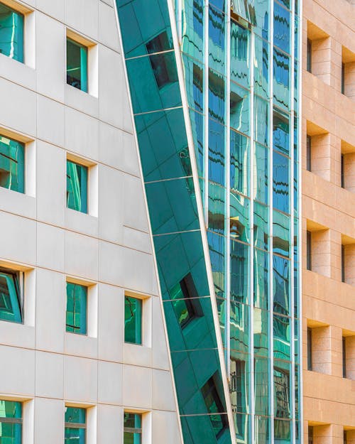 Building window close up. Modern apartment buildings. Abstract architecture