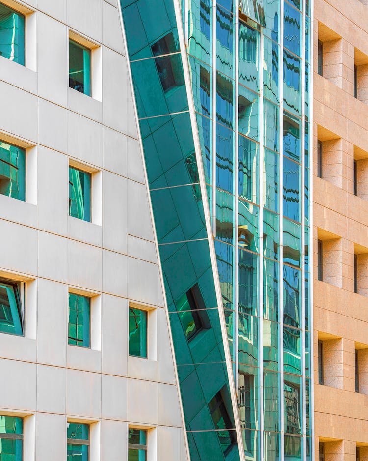 Building Window Close Up. Modern Apartment Buildings. Abstract Architecture