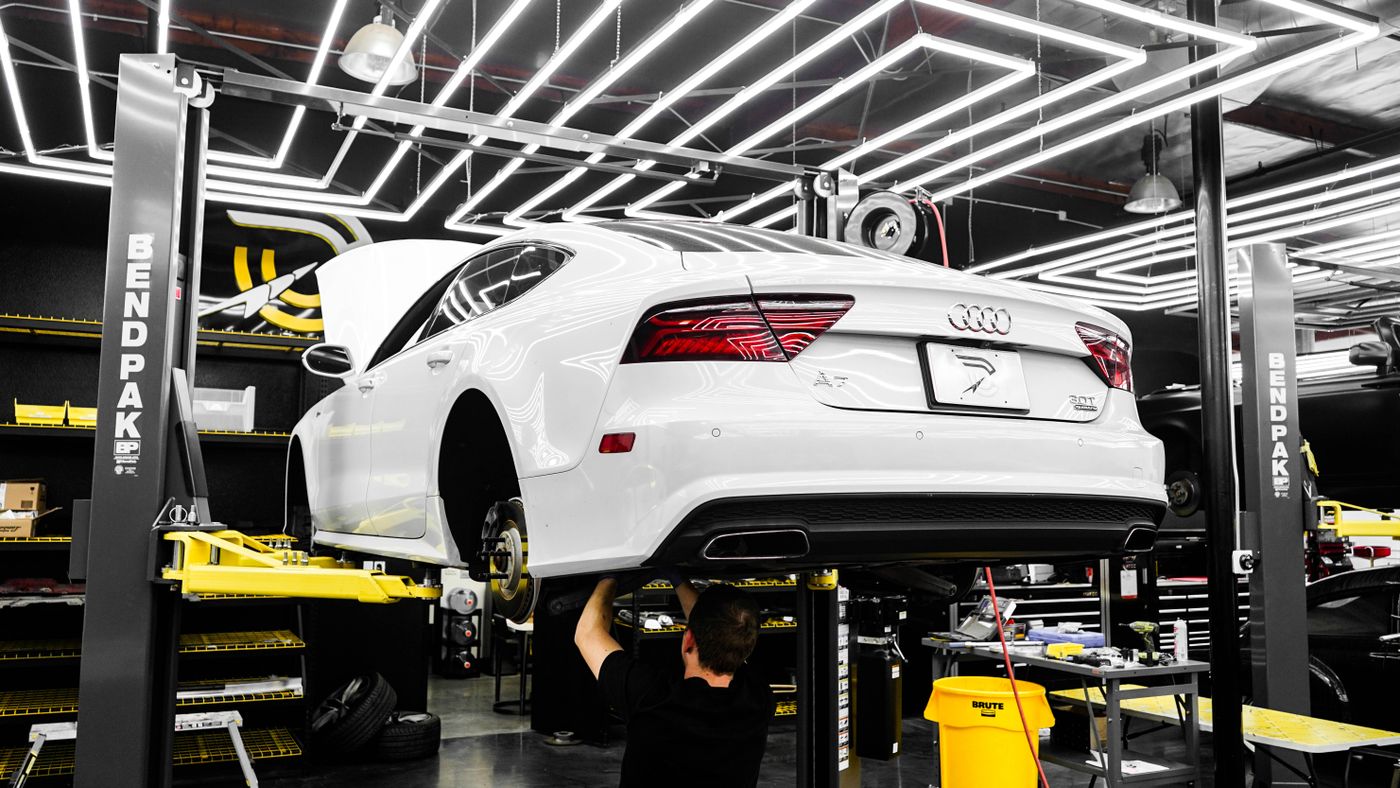 Professional automotive fitting workshop