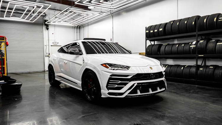 White Lamborghini Urus