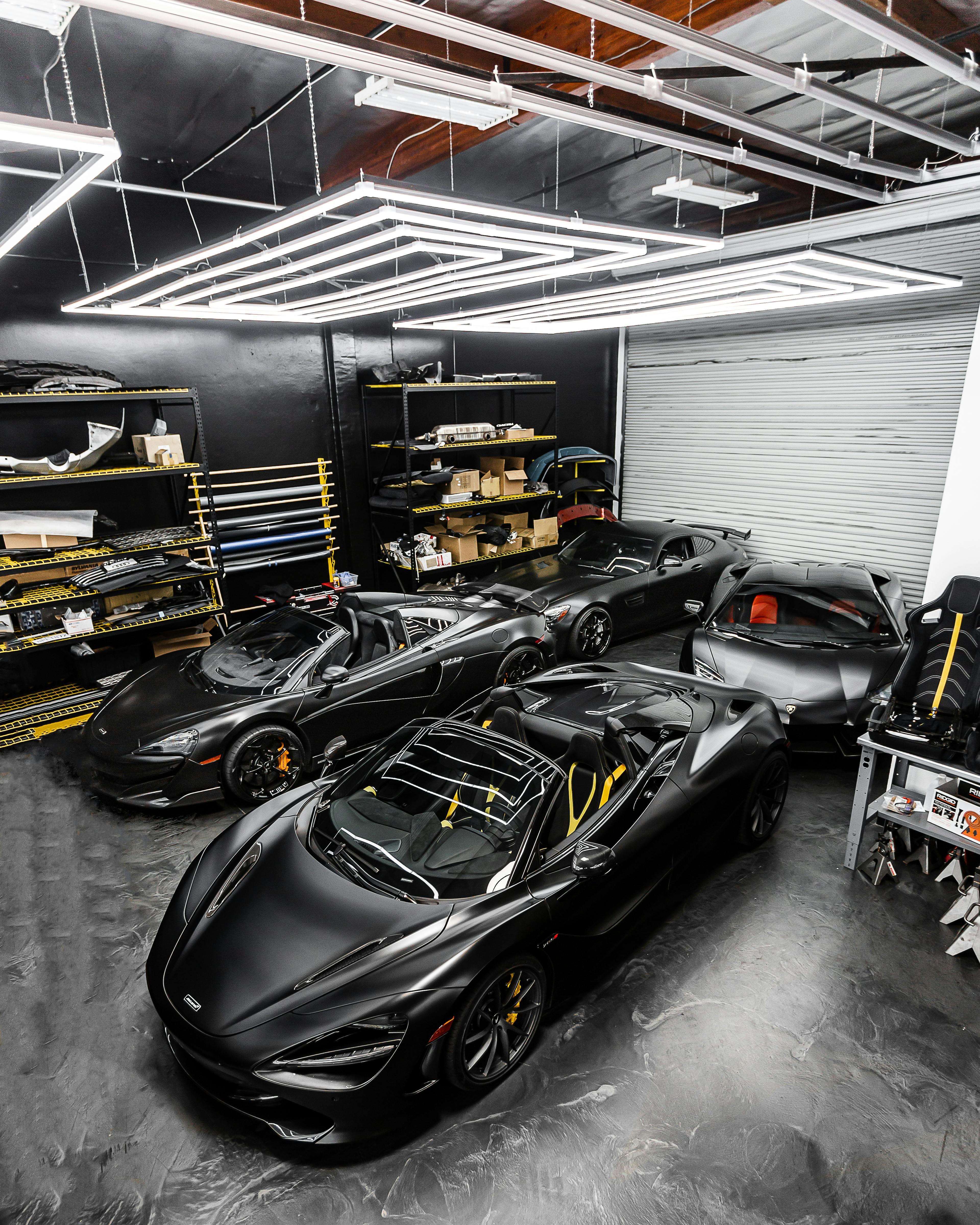 Luxury automotive lounge area within garage sanctuary