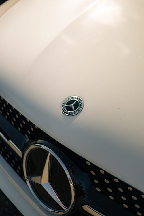 Mercedes Benz Emblem on a Car Hood