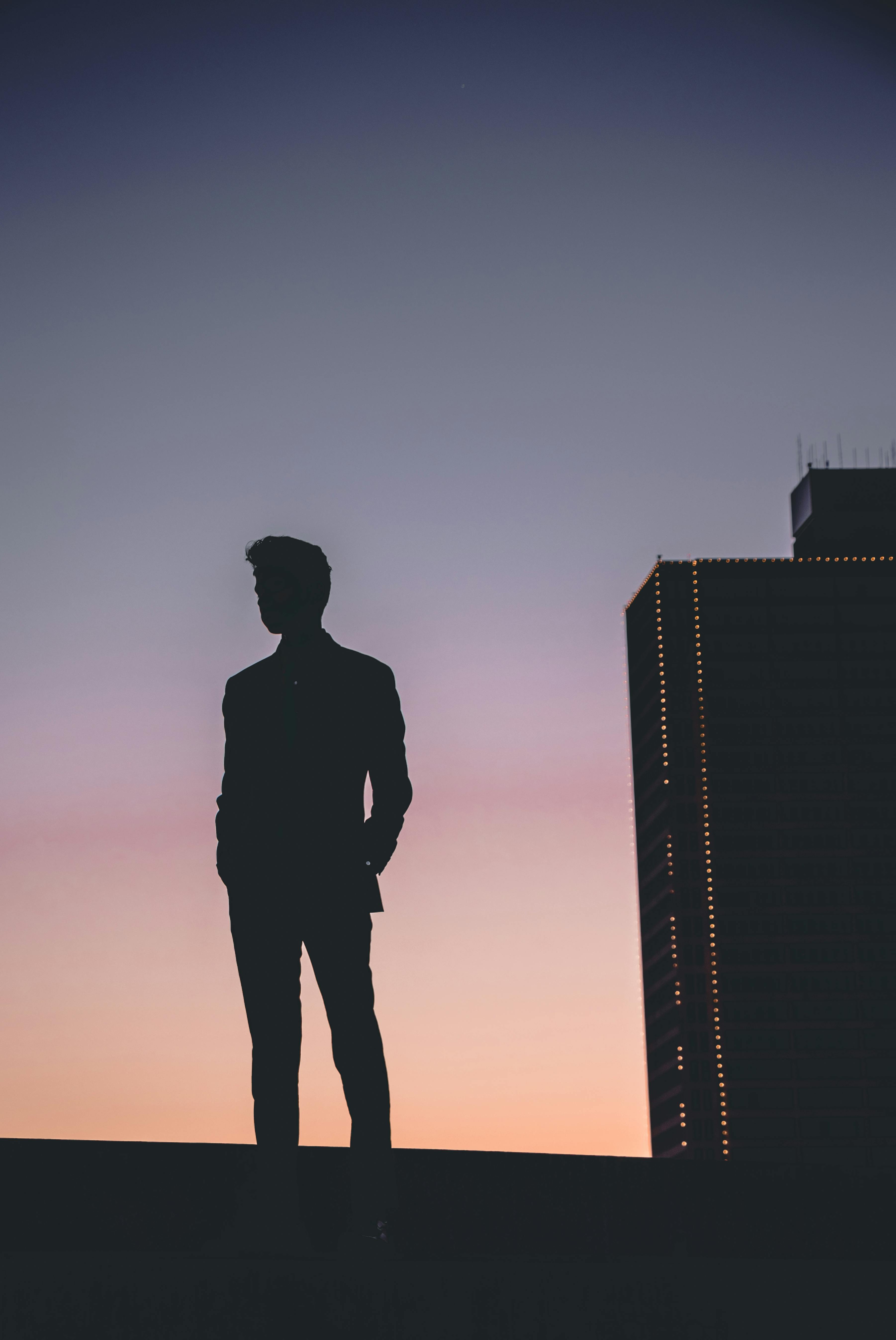 male silhouette standing