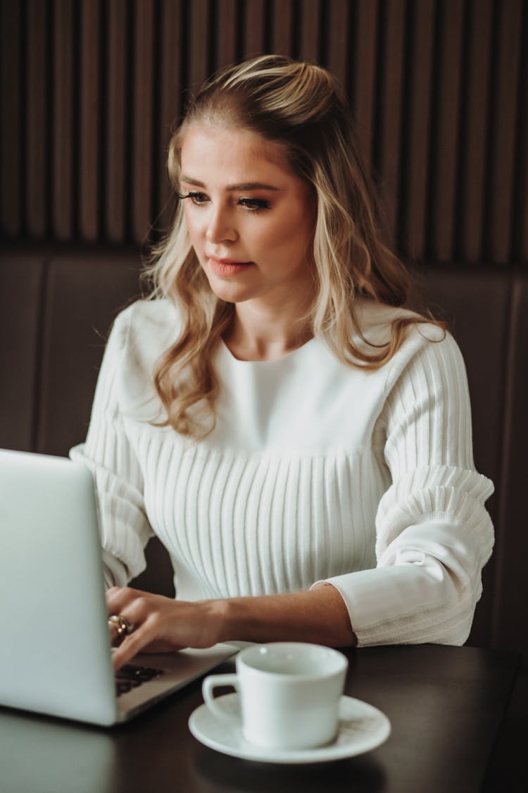 Woman Working On Laptop