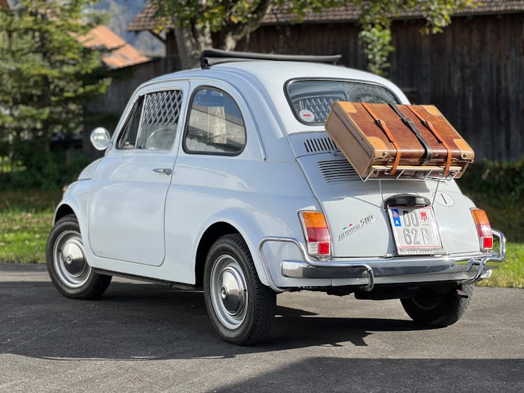 Suitcase On Back Of FIAT 500