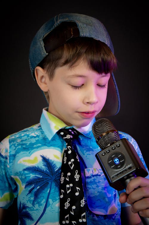 Boy with Gaming Microphone
