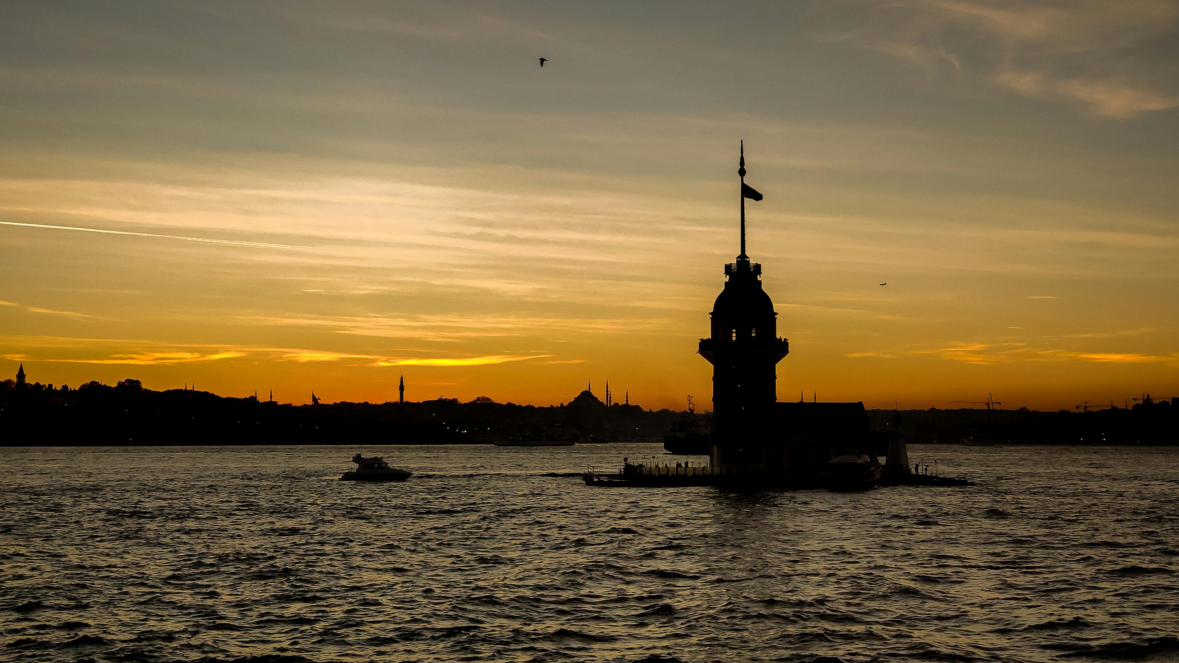 Free stock photo of Istanbul, maiden, sunset
