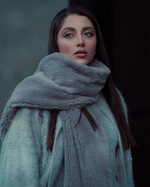 Portrait of Woman in Scarf and Coat