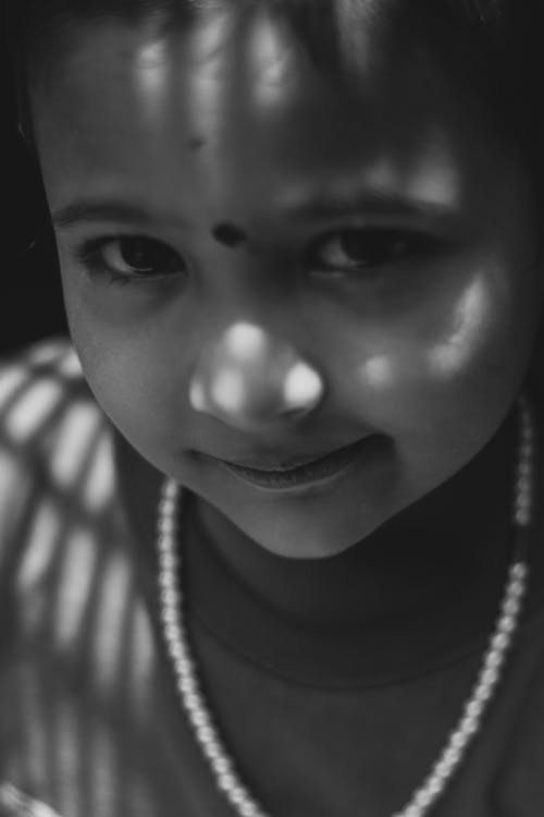 Grayscale Portrait of a Child
