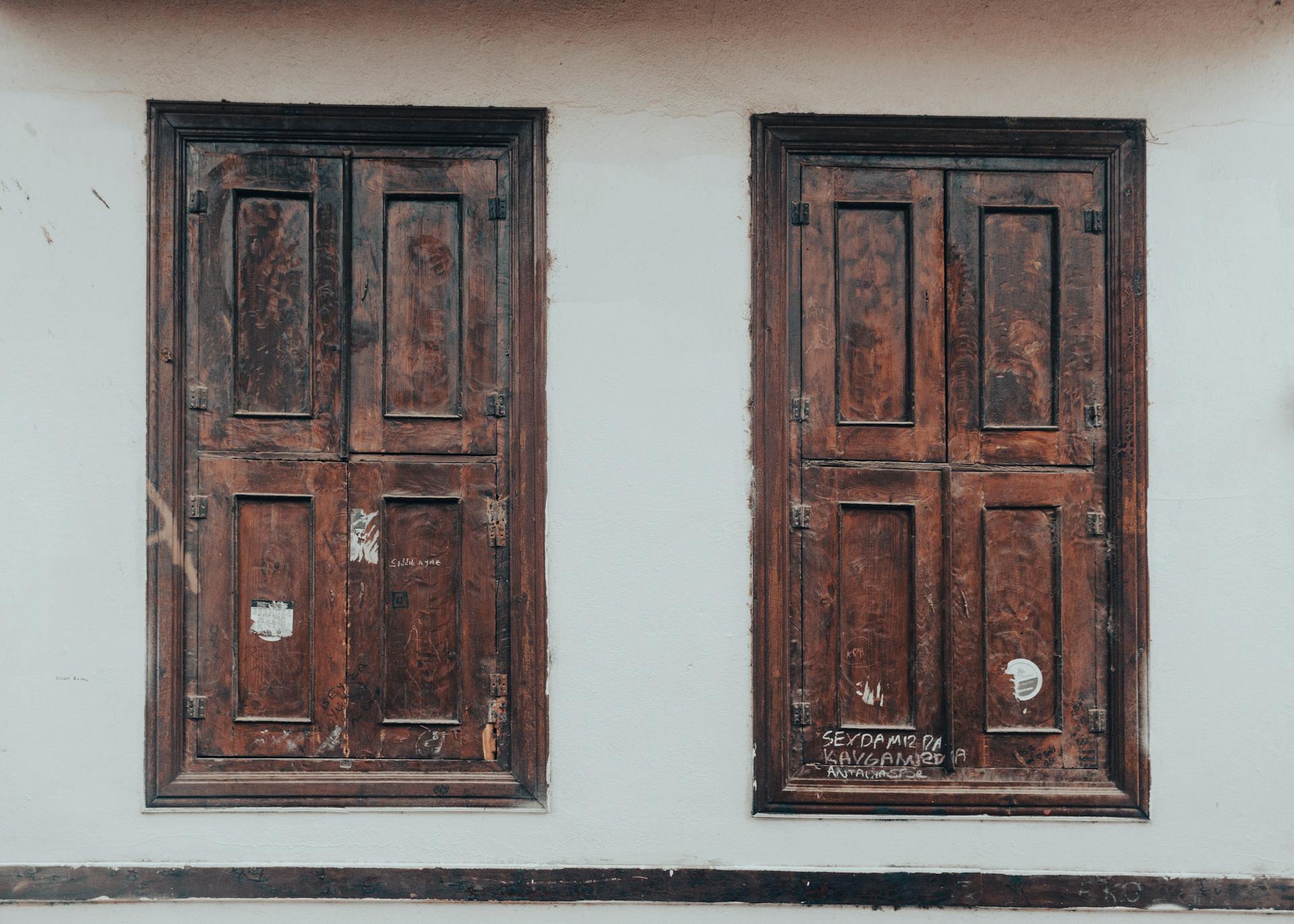 Wooden Shutters on Windows