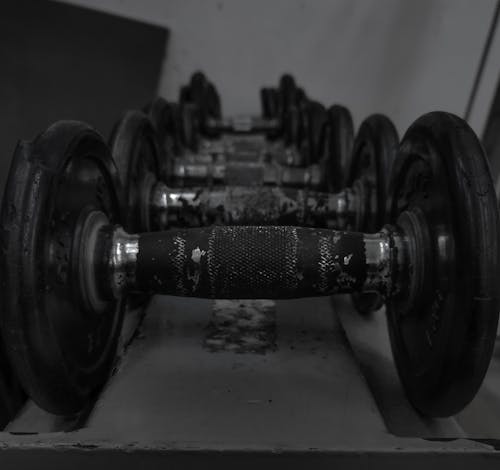 Free stock photo of b amp w, black and white, dumbbell
