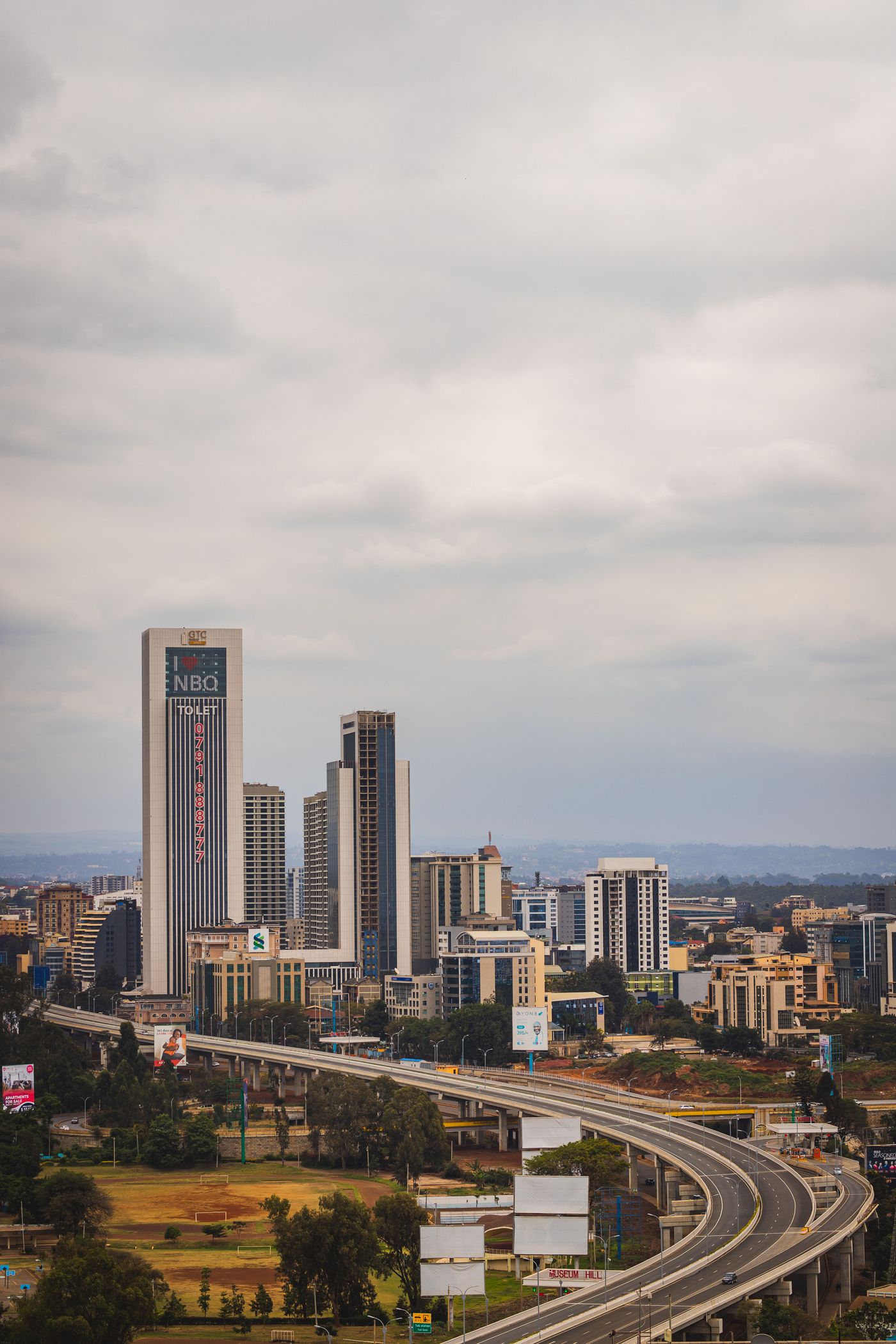 Nairobi Expressway and city buildings