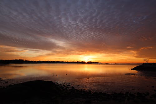 A View of a Beautiful Golden Hour from a Shore