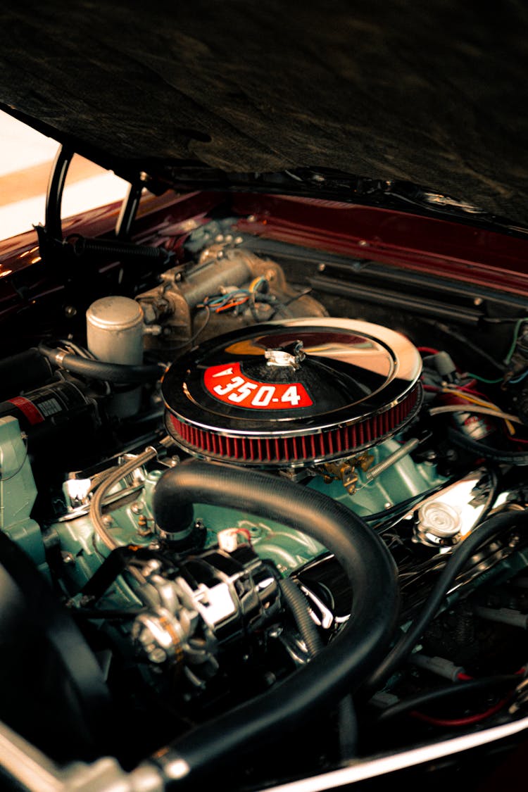 Car Engine With A Stainless Air Filter